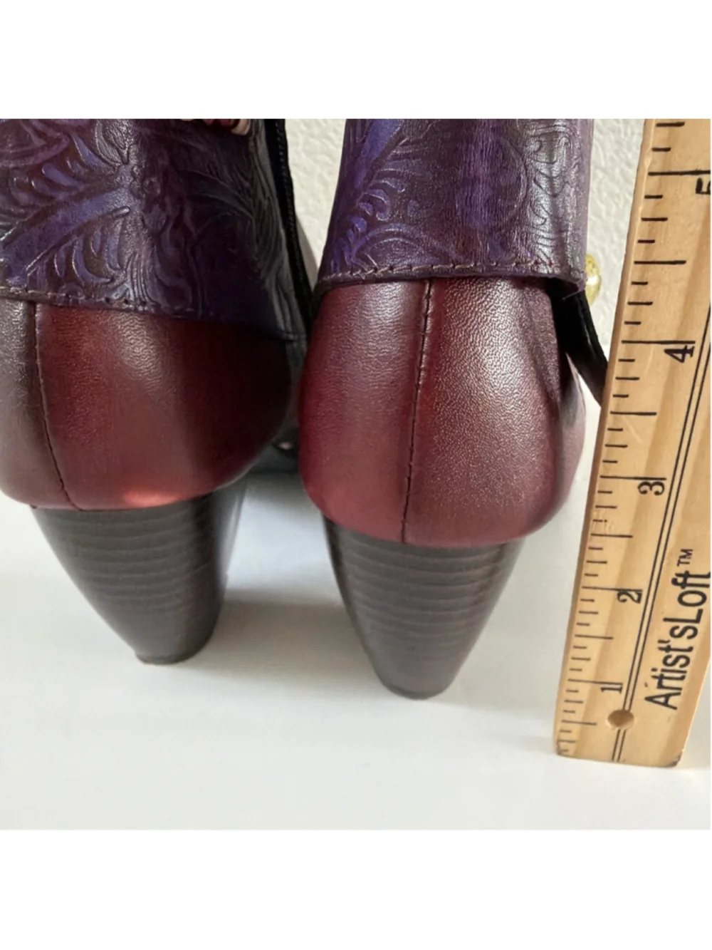 New Repaire Western Boho Ankle Boots US 8.5-9 EU 39 Mixed Media Bloom Artsy